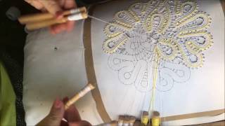 Bobbin Lace making doily 2 part 5 [upl. by Gauthier]