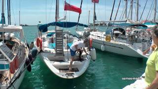 Sailboat mooring in the port of Pythagorion  Samos island GreeceΕλλάδα HD 1080p [upl. by Annawad918]