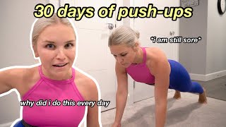 I did PUSHUPS EVERY DAY for a MONTH  30 days of pushups results amp strengthbased goals [upl. by Ruthe]