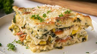 Easy Vegetable Lasagna Recipe [upl. by Laddie39]