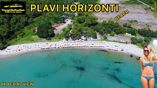 PLAVI HORIZONTI Kupanje Plaža i Srušeni Hotel Jul 2024  PLAVI HORIZONTI 4K Aerial View Crna Gora [upl. by Cardwell]