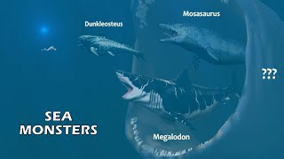 Sea Monsters Size Comparison  The Largest Sea Animals Living and Prehistoric [upl. by Nnalatsyrc]