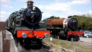 4953 Pitchford Hall by 6990 Witherslack Hall leaves Quorn at GCR TPO gala 240711 [upl. by Arul]