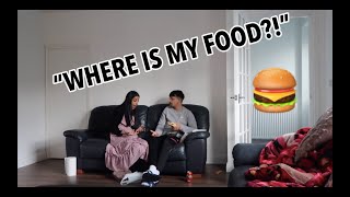 NOT GETTING MY WIFE FOOD PRANK  SHE GETS VIOLENT  PRANK WARS  FAIZAAN AND AMNA [upl. by Jeffry]