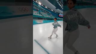 Skating at the Olympic ice rink Beijing 🇨🇳 olympics figureskating tennis beijing [upl. by Yditsahc]