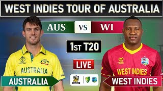 AUSTRALIA vs WEST INDIES 1st T20 LIVE COMMENTARY  AUS vs WI 1st T20 MATCH LIVE [upl. by Trent192]