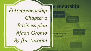 Entrepreneurship Chapter 2  Business plan  For exit exam  MOE in Afan Oromo insurance [upl. by Stephania]