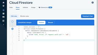 Allow only for specific user to read and write in Firestore database  Firebase [upl. by Kcirederf]