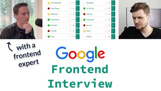 Google Frontend Interview With A Frontend Expert [upl. by Nednerb]