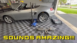 986 Circuit Werks V2 Exhaust Install  Perfect Budget Exhaust  986 Spyder Project Car [upl. by Eiuqram]