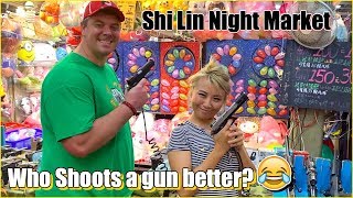 Biggest Night Market in Taipei  Shooting Guns vs Randy Santel  Shilin Night Market Vlogging [upl. by Erena]