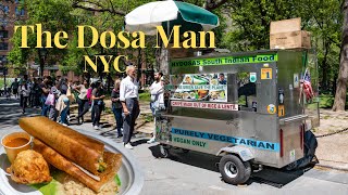 Eating Dosas from the Famous Dosa Man in NYC [upl. by Ardnuas39]