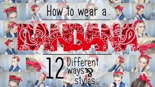 HOW TO WEAR A BANDANA  12 different ways amp styles [upl. by Ambrosi]