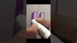 3D Letter Drawing  H  Colour 3d letter H with me  How to draw 3d letter H [upl. by Christalle]