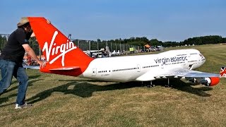 WOW  STUNNING  BIGGEST RC AIRPLANE IN THE WORLD BOEING 747400 VIRGIN ATLANTIC AIRLINER FLIGHT [upl. by Lindeberg]