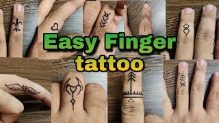 how to make finger tattoo  tattoo making Art  temporary tattoo Art [upl. by Fasta398]