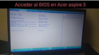 Como acceder a la Bios y activar el boot menu en Acer aspire 3 modelo N20C5 [upl. by Ettevad715]