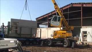 SENNEBOGEN  Lifting Works 613 Mobile Telescopic Crane lifting concrete parts Germany [upl. by Nivra]