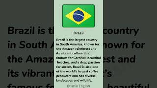 Brazil  Learn English Through Story  English listening Practice shorts [upl. by Sher]