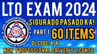 LTO NON PROFESSIONAL EXAM REVIEWER 2024  PART 1  CODE AA1 TAGALOG UPDATED [upl. by Free384]