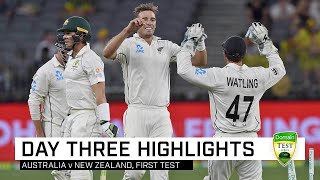 Aussies collapse under lights but hold dominant position  First Domain Test v New Zealand [upl. by Irrehs]