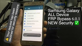 SAMSUNG GALAXY ALL DEVICE 601 FRP Google Account BYPASS 100 ✅ All 20162015 Device FRP BYPASS 💯 [upl. by Mayap]