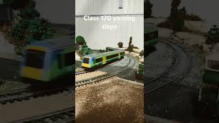 Class 170 passing slope oogauge bachmann class170 modelrailway [upl. by Airrej]