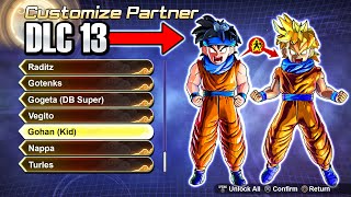 Dragon Ball Xenoverse 2 DLC 13  New Transforming Custom Characters  Partners Wishlist [upl. by Gnod340]