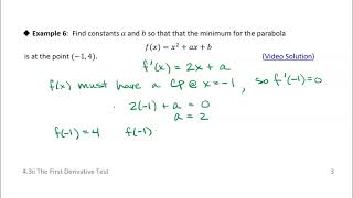 43ii The First Derivative Test Example 6 [upl. by Pruchno]