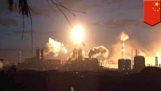 Chemical plant explosion and fire China factory bursts into flames injuring 3 people [upl. by Jeannie]