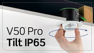 V50™ Pro Tilt IP65 350° rotation and 20° tilt LED downlight  JCC Lighting [upl. by Nerfe]