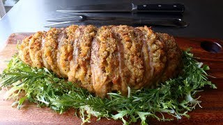 Hasselback Turkey  Sliced amp Stuffed Roast Turkey Breast Recipe [upl. by Ymmot]