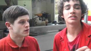 Misfits One Lunchtime Robert Sheehan and Iwan Rheon [upl. by Redleh]