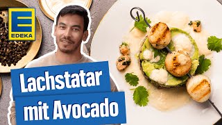 Lachstatar mit Avocado  Lachsrezept als Weihnachtsvorspeise oder zu Silvester [upl. by Anirak]