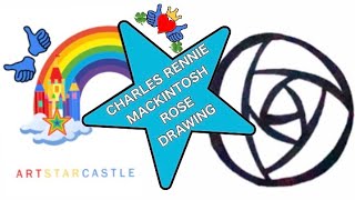 ARTSTARCASTLE 👍 STEP BY STEP HOW TO DRAW A CHARLES RENNIE MACKINTOSH ROSE  ART amp DESIGN LESSON [upl. by Kho853]