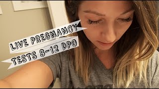 LIVE PREGNANCY TEST RESULTS 8  12 DPO  TTC VLOG [upl. by Cressler]