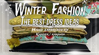 Winter Fashion  The best Dress Ideas  khader amp Karandi Stuff Dress Designs by Sewcue [upl. by Hasseman]