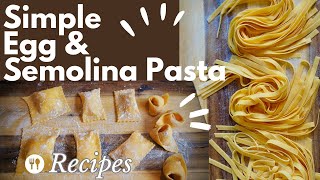 How to make Egg Pasta Dough with Semolina  Recipe [upl. by Nnyllaf]