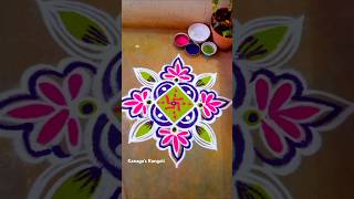 Flower rangoli flowerrangoli flower shorts shortsfeed trending viral kanagasrangoli [upl. by Leahcimrej]