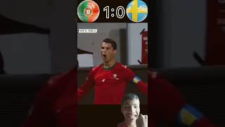 Full video ☝Portugal vs Sweden 32 Ronaldo Hat trick vibe football ronaldo cr7 shorts [upl. by Linoel]