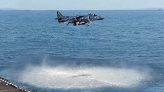 US AV8B Harrier’s Insane Takeoff And Landing Operations in The Ocean [upl. by Yrod802]