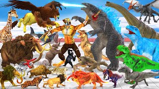 EPIC SABER TOOTH DEATHRUN The Toughest of All Animals Dinosaurs Godzilla Fight Animal Revolt Battle [upl. by Wagshul]