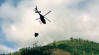 SR 299 Hydroseeding by Helicopter at Big French Creek [upl. by Danelle270]