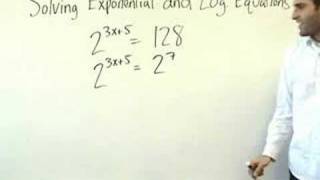 Algebra 2  Exponential and Logarithmic Equations [upl. by Noxas]