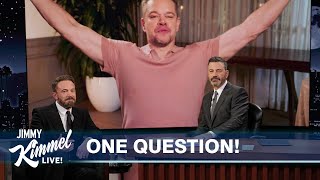 Jimmy Kimmel Allows Matt Damon Video Call During Ben Affleck Interview [upl. by Inalej]