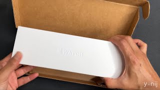 UNBOXING MY FIRST APPLE WATCH NEW Apple Watch Series 9 GPS Starlight Aluminum Case [upl. by Dnamron]