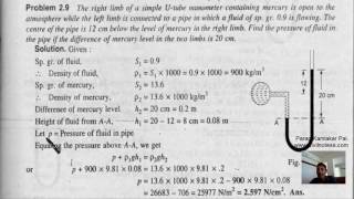 Single manometer fluid mechanics numerical in Hindi by PARAG PAL [upl. by Eterg]