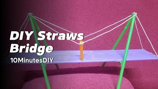 DIY Straws Bridge with String 10minutesdiy diy [upl. by Arikehs502]