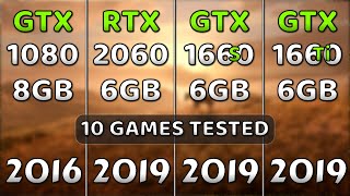 GTX 1080 vs RTX 2060 vs GTX 1660 Ti vs GTX 1660 Super  Test In 10 Games [upl. by Pavel49]