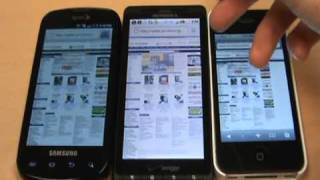 Accessory Geeks Samsung Epic Droid X and iPhone 4 browser test [upl. by Orman761]